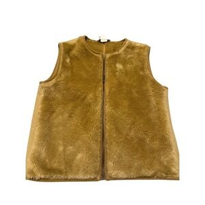 Banana Republic Fleece Vest Sleeveless Full Zip Soft‎ Warm Tan Brown S